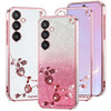 Kainevy Phone Case for Samsung Galaxy S24 FE Clear Glitter Floral Cute Slim for Samsung Galaxy S24 FE Case Silicone Shoc