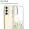 Unov Case for Galaxy S25 Galaxy S24 Case Clear with Design Soft TPU Shock Absorption Slim Embossed Pattern Protective Ba