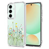 Unov Compatible with Galaxy S24 FE Case Clear with Design Soft TPU Shock Absorption Slim Embossed Pattern Protective Bac
