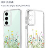 Unov Compatible with Galaxy S24 FE Case Clear with Design Soft TPU Shock Absorption Slim Embossed Pattern Protective Bac
