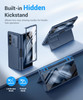 BERFY for Z Fold 6 Case with 9H Tempered Screen Protector Builtin S Pen Holder Slide Camera Cover Hidden Kickstand Full