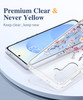 GVIEWIN Compatible with Samsung Galaxy S25 Case Clear Floral Slim Shockproof Protective Women Phone Case NonYellowing wi