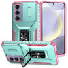 Eilkmcre for Samsung Galaxy S24 FE Phone Case Heavy Duty Rugged Hard PC Back Cover with Kickstand Built in Slide Camera
