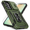 Caka for Samsung Galaxy S24 FE Case HD Screen Protector Full Camera Lens Cover 360Rotated Kickstand Ring Heavy Duty Prot