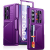 BSNRM for Samsung Galaxy Z Fold 6 Case with Card Holder Built in RFID Blocking S Pen Holder Slide Camera Cover Hinge Pro