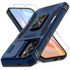DEERLAMN Case for Samsung Galaxy S24 62Inch with Slide Camera CoverScreen Protector1 Pack Rotated Ring Kickstand Militar