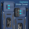 DEERLAMN Case for Samsung Galaxy S24 62Inch with Slide Camera CoverScreen Protector1 Pack Rotated Ring Kickstand Militar