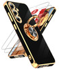 LeYi for Samsung Galaxy S24FE Case with 2 Pack Tempered Glass Screen Protector and 360 Rotatable Ring Holder Magnetic Ki
