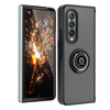 TJS Compatible with Samsung Galaxy Z Fold 3 5G Case Impact Resistant Bumper 360 Degree Rotating Metal Ring Holder Drop P