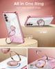 XYZ for Galaxy A16 5G Case with Stand for Samsung A16 5G Case with Double Ring Women Girls Bling Luxury Glitter Clear Ph