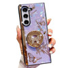 Changjia for Samsung Galaxy Z Fold 6 Glitter Kickstand CaseCute Bling Sparkle Rhinestone Butterfly with Ring Stand Marbl