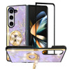 Changjia for Samsung Galaxy Z Fold 6 Glitter Kickstand CaseCute Bling Sparkle Rhinestone Butterfly with Ring Stand Marbl