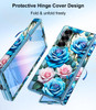 Btscase for Samsung Galaxy Z Fold 6 CaseBuilt in Front Screen ProtectorGold Glitter Marble Pattern Hard PC Slim Shockpro