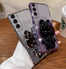 for Samsung Galaxy A16 5G Case for Women GirlsCute Hidden Rabbit Mirror Kickstand DesignGalaxy A16 Case Plating Clear TP