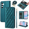 Furiet Argyle Wallet Case for Samsung Galaxy S24 FE 5G with Detachable Wrist Strap Shoulder Strap Card Slots Folio Purse
