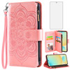 Asuwish Phone Case for Samsung Galaxy S24 FE 5G Wallet Cover with Tempered Glass Screen Protector and Flower Leather Fli