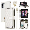 Furiet Argyle Wallet Case for Samsung Galaxy Z Fold 6 5G 2024 with Wrist Strap Shoulder Strap Card Slot Zipper Purse Lux
