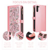 Dswteny for Samsung Galaxy Z Fold 6 5G 2024 Floral Wallet Case with Wrist Strap Shoulder Strap Zipper Purse PU Leather F