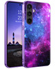 GUAGUA Compatible with Samsung Galaxy S24 FE Case Glow in The Dark Noctilucent Luminous Space Nebula Slim Fit Cover Prot
