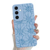 MZELQ for Samsung Galaxy S24 Fe Case Silicone Blue Floral Flowers Sunflowers Cute Pattern Camera Protection Soft Slim Ph