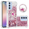 Eilkmcre for Samsung Galaxy A16 Case with Ring Kickstand Clear Glitter Bling Sparkle Quicksand Flowing Liquid Soft TPU S