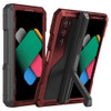 FunnyWin Metal Case for Samsung Z Fold 6 Military Grade Armor Rugged Case with S Pen Holder Metal Stand Hinge Protection