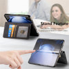 Fofvccv Magnetic 2 in 1 Detachable Wallet Case for Samsung Galaxy Z Fold 6 with Card Holder PU Leather Zipper Purse with