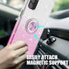 TJS Compatible with Samsung Galaxy A16 5G Case with Tempered Glass Screen Protector Metal Ring Magnetic Support Kickstan