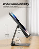 Nulaxy Dual Folding Cell Phone Stand Fully Adjustable Foldable Desktop Phone Holder Cradle Dock Compatible with iPhone 1