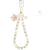 BERITNI Pearl Phone Charm Detachable Phone Wrist Strap with Tether Tab Aesthetic Beaded iPhone Chain HandsFree Keychain