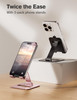 Nulaxy 2 Pack Dual Folding Cell Phone Stand Fully Adjustable Phone Holder for Desk Compatible with iPhone 17 16 15 14 13