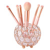 Crystal Makeup Brush Holder Organizer Cosmetics Brushes Storage Cup Handcrafted Pen Pencil Holder Storage Box Container (Gold, Spherical)