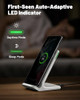 INIU Wireless Charger Station 15W Fast Wireless Charging Stand for Official and Home Compatible with iPhone 17 16 15 14