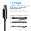 USB C Headphones for iPhone 17 16 15 Pro Max USB C Wired Earbuds with Microphone Volume Control Stereo inEar Earphones f