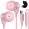 APETOO USB C Headphones for iPhone 15 Plus 16 17 Pro Max iPad Pro USBC Wired Earbuds with Microphone Volume Control HiFi