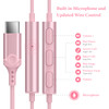 APETOO USB C Headphones for iPhone 15 Plus 16 17 Pro Max iPad Pro USBC Wired Earbuds with Microphone Volume Control HiFi