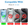 Mothca Matte Glass Full Coverage Screen Protector for iPhone 15 61inch AntiGlare AntiFingerprint Black Edge Tempered Gla