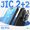 JIC Protector 22 Bundle for iPhone 16 Pro 2 Pack of Screen Protector 2 Pack of Camera Lens Protector with Installation F