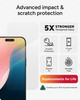 ZAGG Glass Elite Screen Protector for iPhone 16 Pro 5X Stronger Reinforced Edges UltraStrong Tempered Glass Scratch Resi