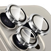 TENOC Camera Lens Protector for iPhone 16 Pro iPhone 16 Pro Max 9H Tempered Glass Camera Screen Cover Silver Metal Indiv