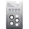 TENOC Camera Lens Protector for iPhone 16 Pro iPhone 16 Pro Max 9H Tempered Glass Camera Screen Cover Silver Metal Indiv