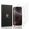 UNBREAKcable 3Pack Screen Protector for iPhone 16 Pro Double Shatterproof Tempered Glass Easy Installation Frame 9H Hard