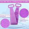 FEBSNOW 2 Pcs Silicone Back Scrubber for Shower,Silicone Body Scrubber,Exfoliating & Deep Clean,Silicone Bath Body Brush for Men and Women,Comfortabl