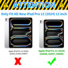 GFRGTFHYT for iPad Pro 11 Inch Case M4 5th Generation 2024 Slim Lightweight Soft TPU Silicone Shockproof Drop Camera Pro