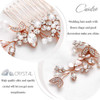 Casdre Crystal Bride Wedding Hair Comb Rhinestone Bridal Hair Piece Flower Hair Accessories for Women and Girls (A Rose Gold)