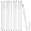 Maitys 10 Pieces White Nail Pencil 2-in-1 Whitening French Manicure Pencil Under Nail with Cuticle Pusher for Manicure Supplies Art DIY Tool