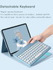 HENGHUI Keyboard Case for iPad mini 7 A17 Pro 2024 iPad mini 7th6th Generation Case with Cute Round Key Detachable BT Co