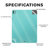 Glossy Glitter Skin Compatible with Apple iPad Pro 13 M4 2024 Solid Turquoise Premium 3M Vinyl Protective Decal Cover Ea