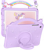 Wazzasoft for Samsung Galaxy Tab S6 lite Case 104 Girls Cute Women Cartoon Kawaii Purple 3D Design Cover with Rotating S