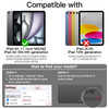 JETech Case for iPad Air 11Inch M3M2 20252024 iPad Air 54 20222020 5th4th with Pencil Holder Clear Transparent Back Slim